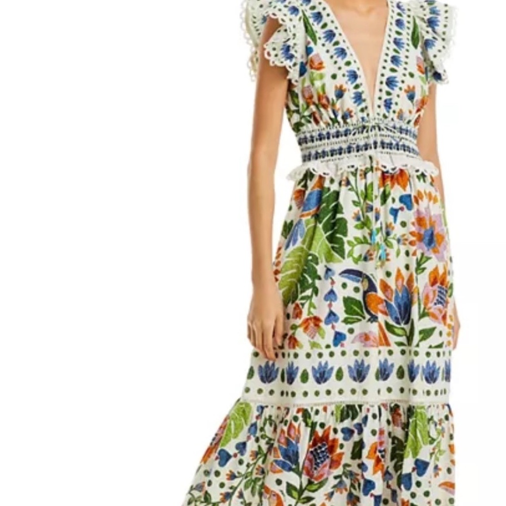 FARM Rio Summer Garden Cotton Maxi Dress Size XXS